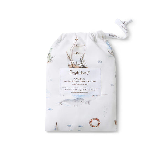 Set Sail Organic Bassinet Sheet / Change Pad Cover