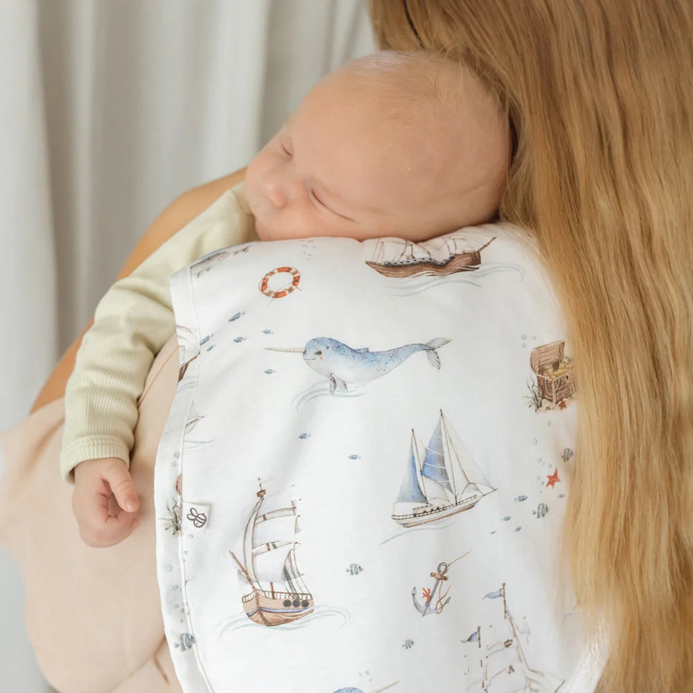 Set Sail Organic Cotton Burp Cloth
