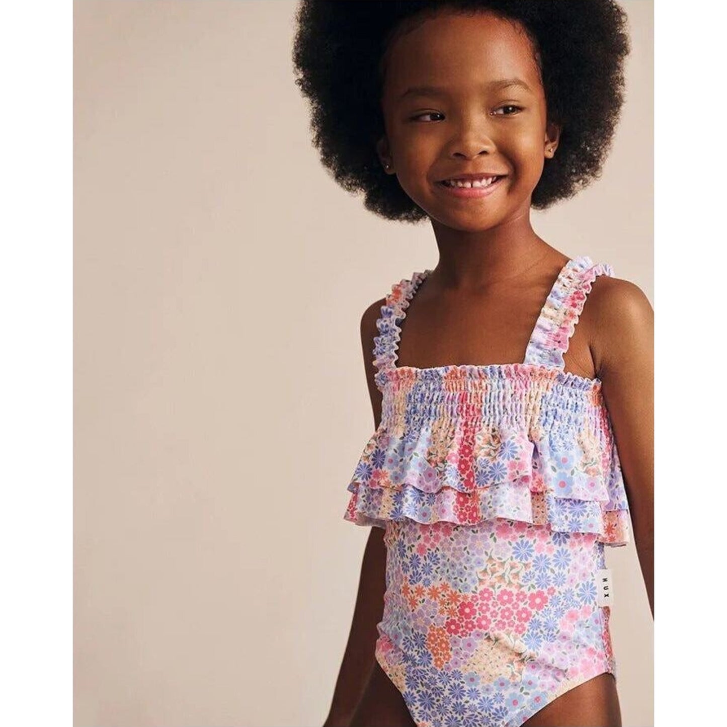 Huxbaby Shirred Swimsuit Floral Bloom | Aster & Ruby