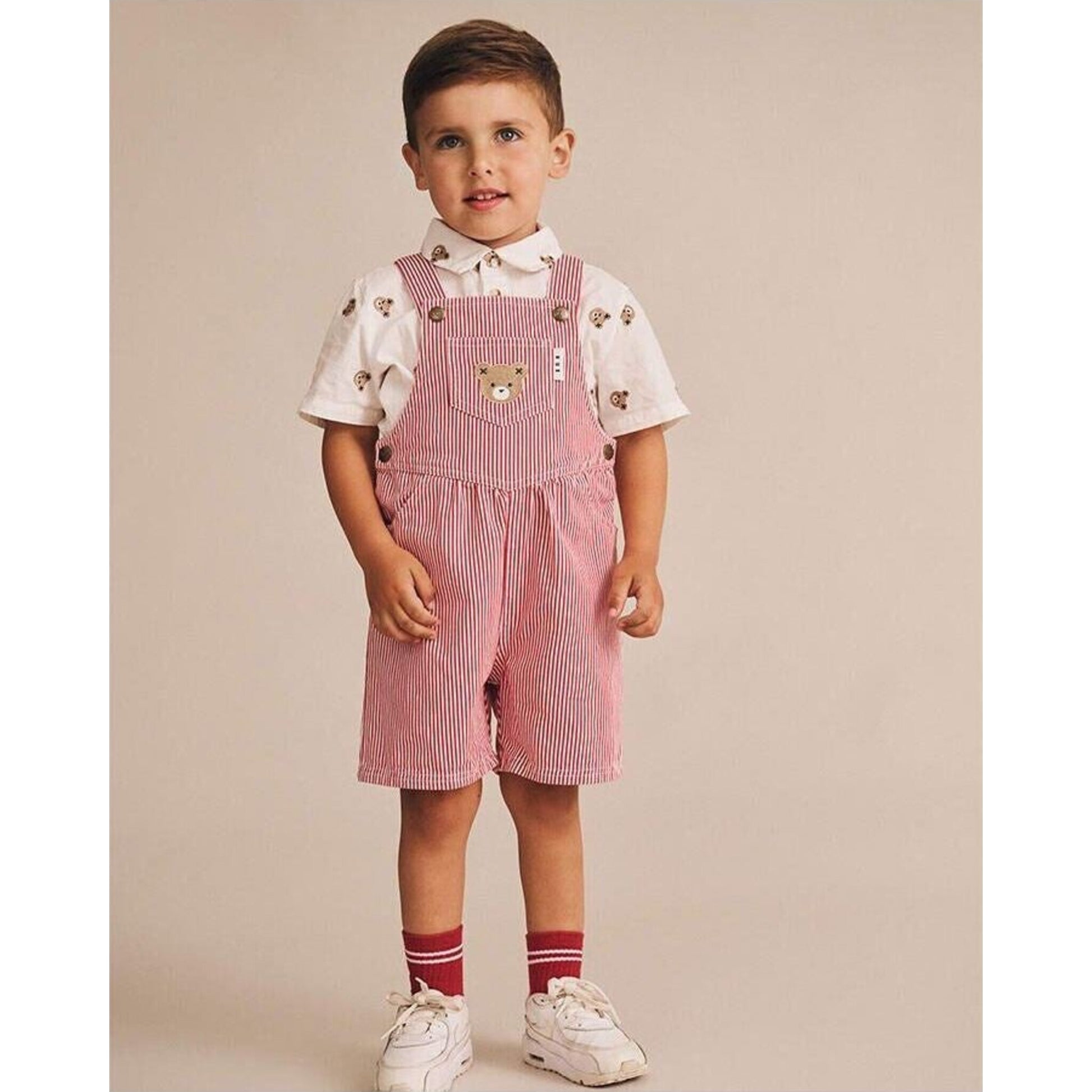 Huxbaby Shortsleeve Huxbear Button Up Crisp White | Aster & Ruby