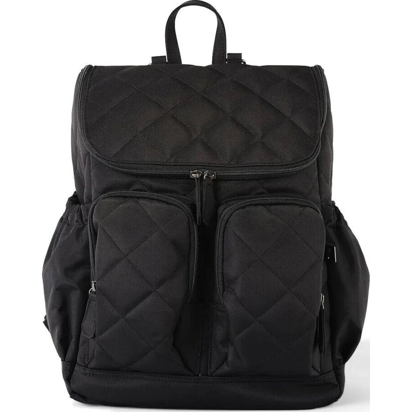 OiOi Signature Nappy Backpack Black Diamond Quilt | Aster & Ruby