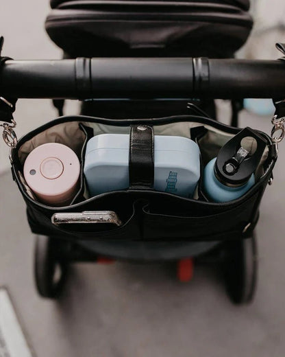 Signature Pram Caddy Black Dimple - Aster & Ruby