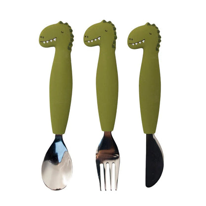 Silicone Cutlery Set 3pk - Mr. Dino
