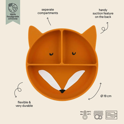 Silicone Divided Suction Plate Mr. Fox