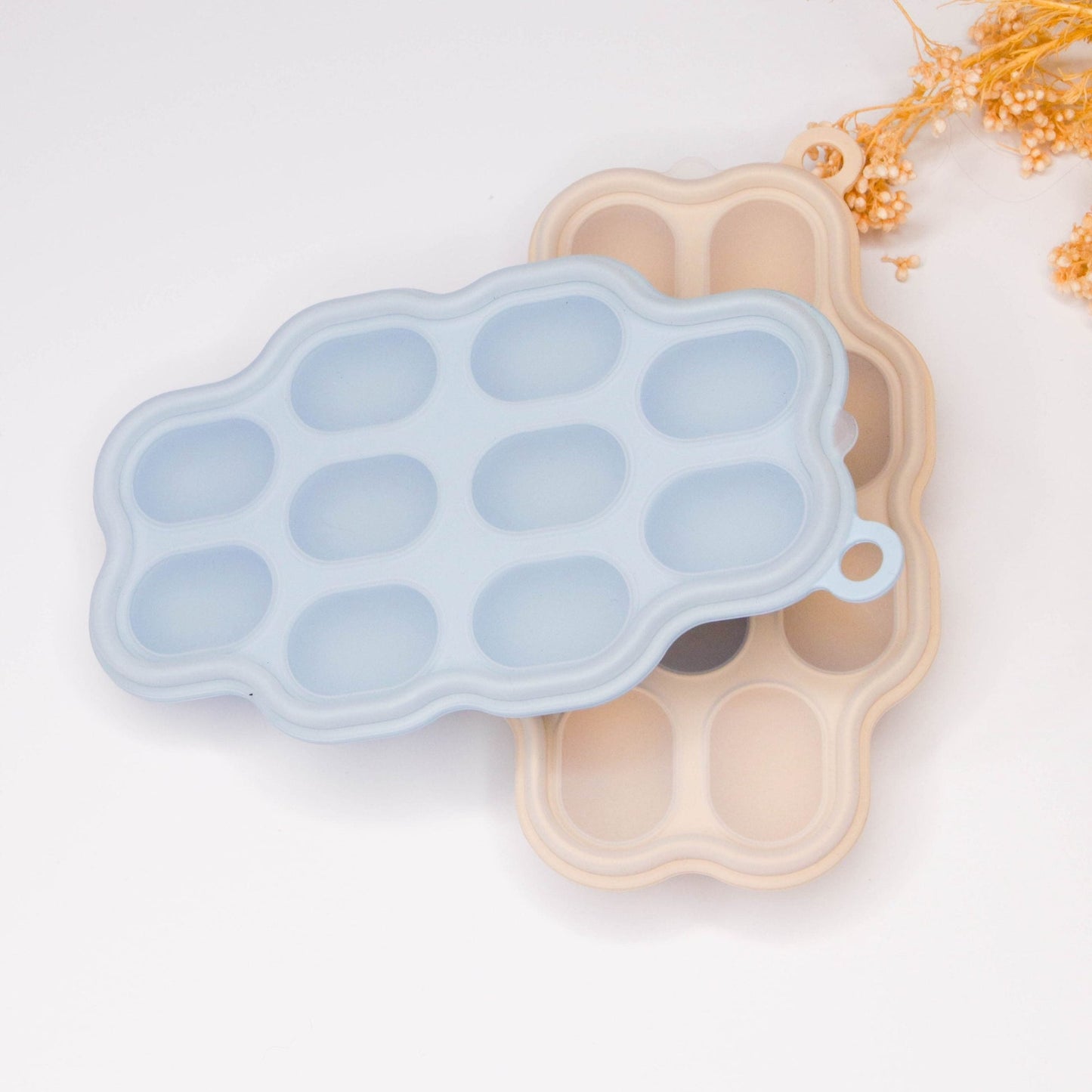Silicone Feeder Frozen Food Tray 10 Compartments (Blue)