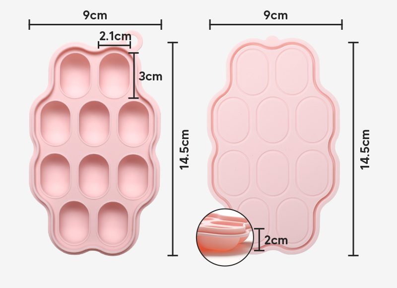 Silicone Feeder Frozen Food Tray 10 Compartments (Blue)