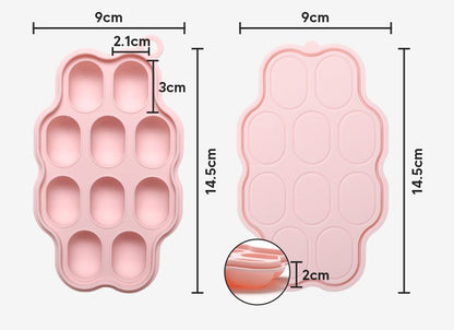 Silicone Feeder Frozen Food Tray 10 Compartments (Blue)