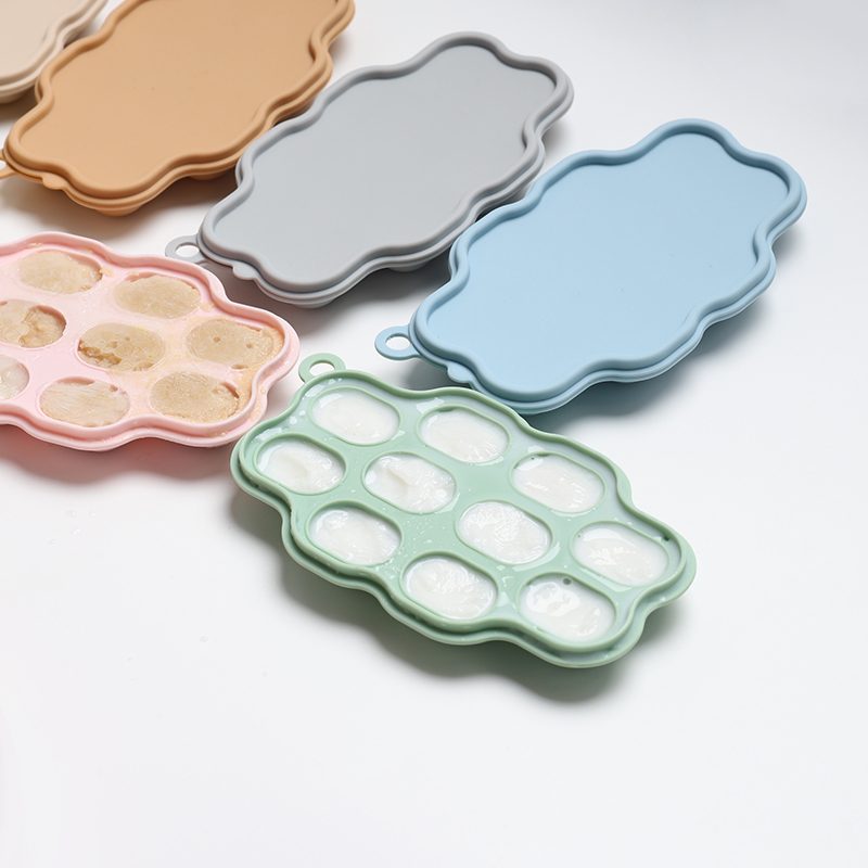 Silicone Feeder Frozen Food Tray 10 Compartments (Blue)