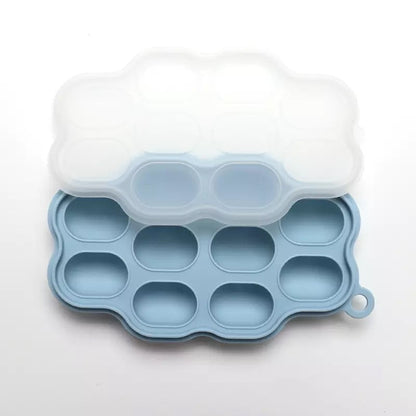 Silicone Feeder Frozen Food Tray 10 Compartments (Blue)