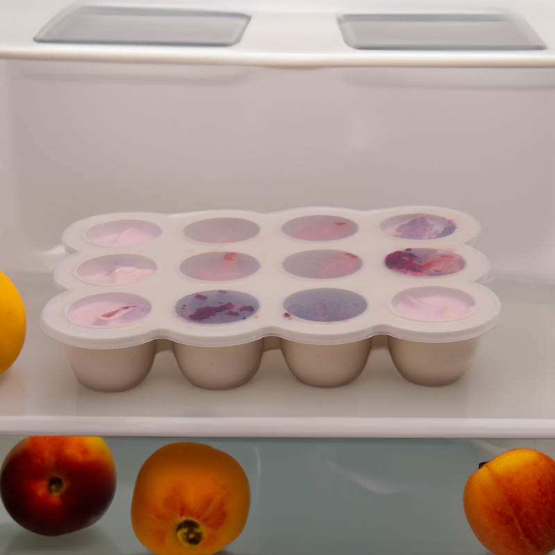 Silicone Feeder Frozen Food Tray - 12 Compartments 30ml (Cream)