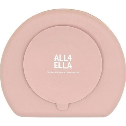 All4Ella Silicone Suction Plate Dusty Pink | Aster & Ruby