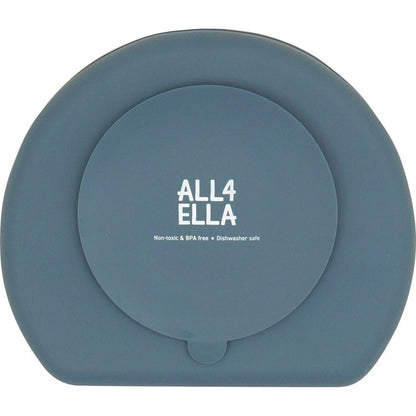 All4Ella Silicone Suction Plate Slate Blue | Aster & Ruby