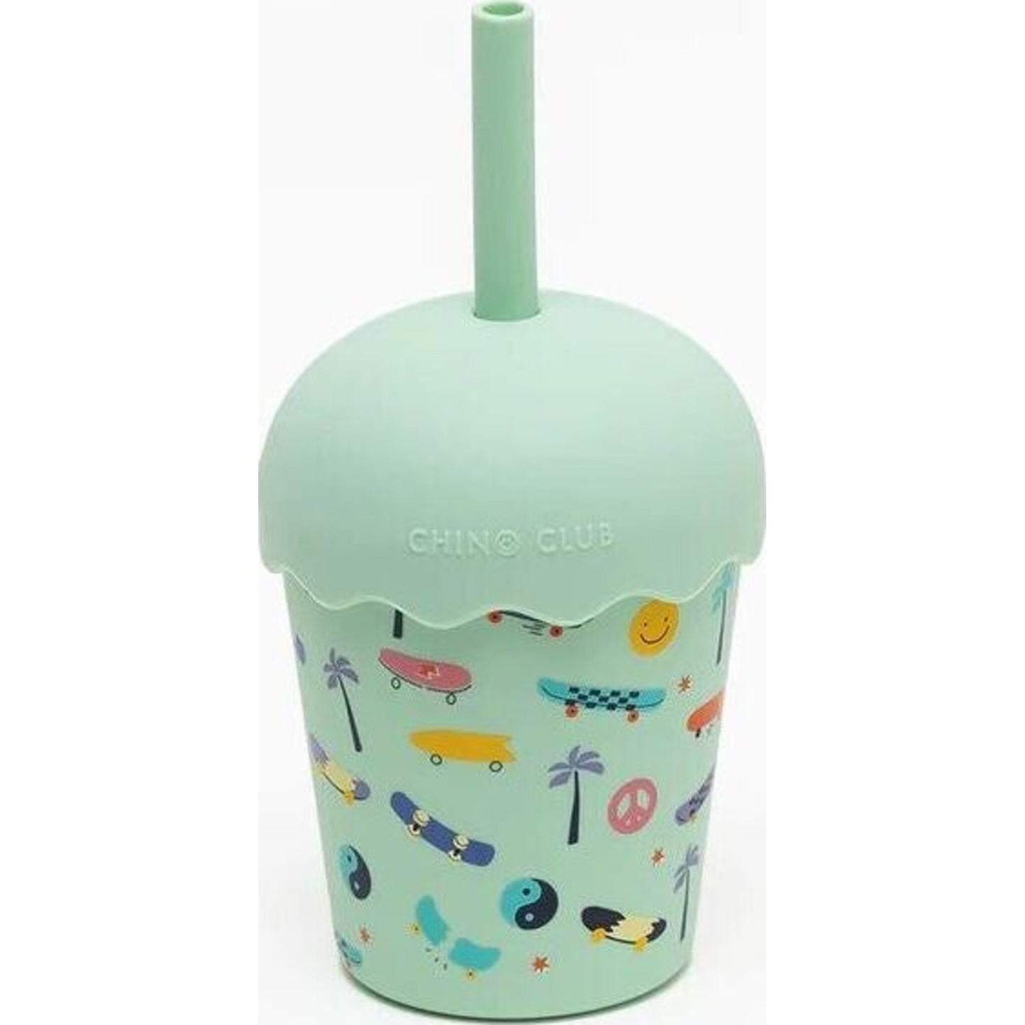 Chino Club Skate Aqua Mini Smoothie Cup & Straw 200ml | Aster & Ruby
