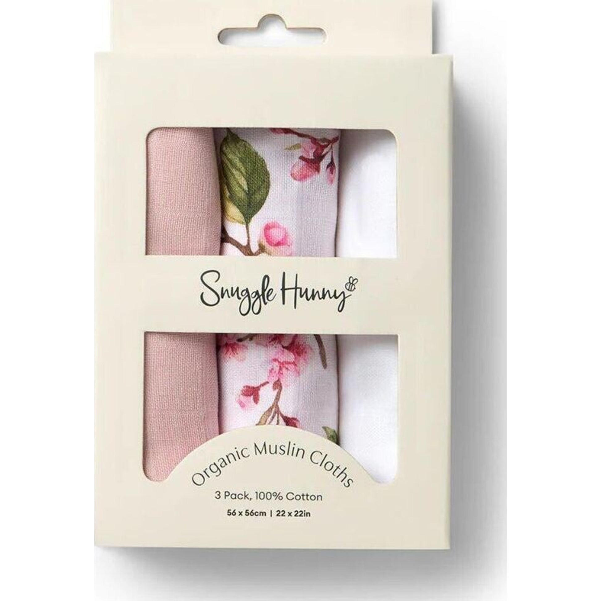 Snuggle Hunny Small Organic Muslin Cloths 3pk - Milk/Cherry Blossom/Fairytale | Aster & Ruby