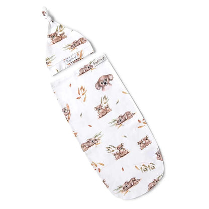 Snuggle Hunny Koala Organic Snuggle Swaddle & Beanie Set - Aster & Ruby