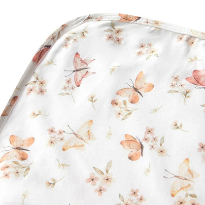 Snuggle Hunny Organic Cotton Baby Wrap & Topknot Set - Butterfly - Aster & Ruby