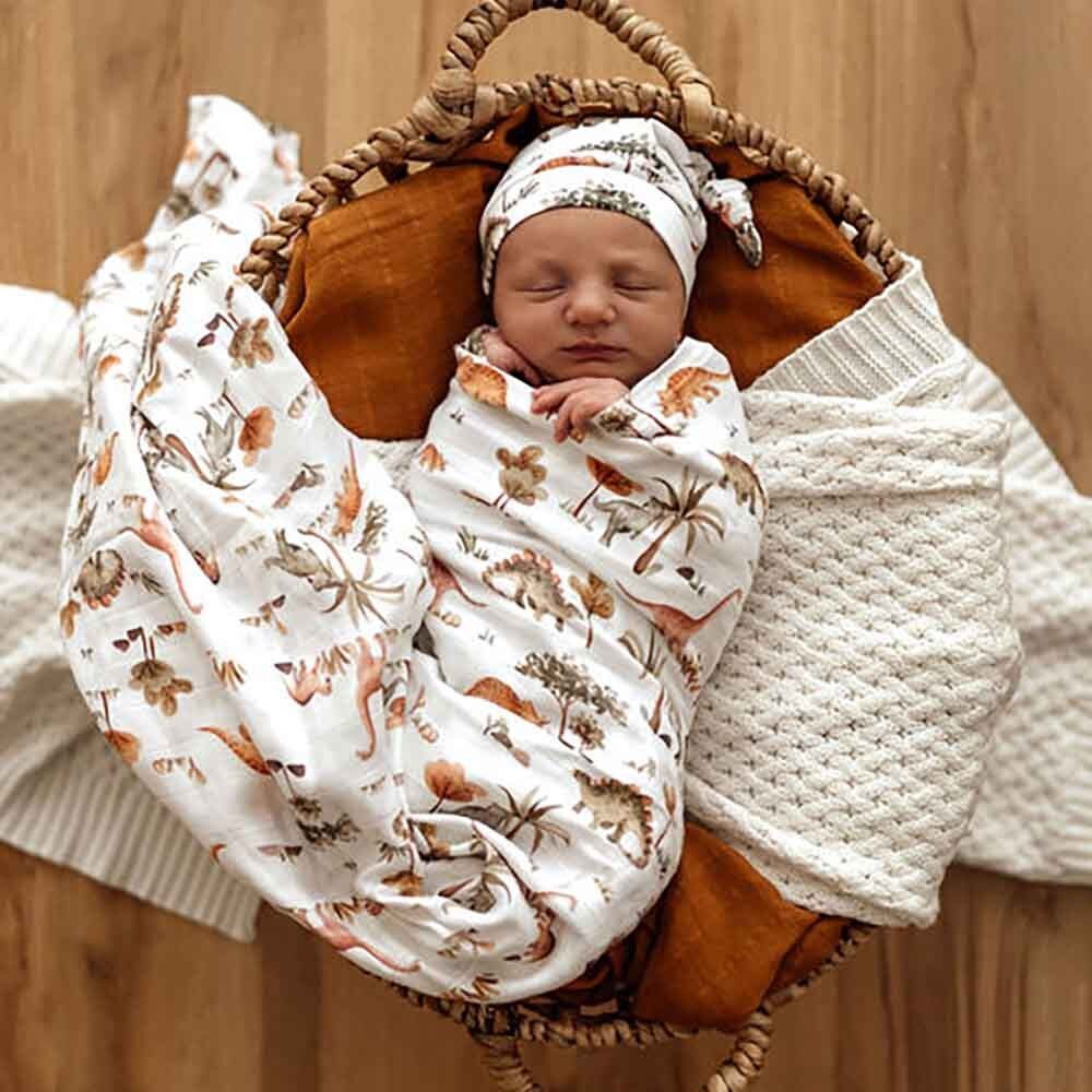 Snuggle Hunny Organic Muslin Wrap - Dino - Aster & Ruby