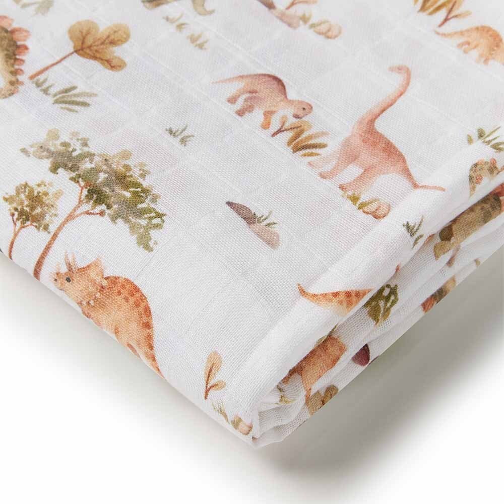 Snuggle Hunny Organic Muslin Wrap - Dino - Aster & Ruby