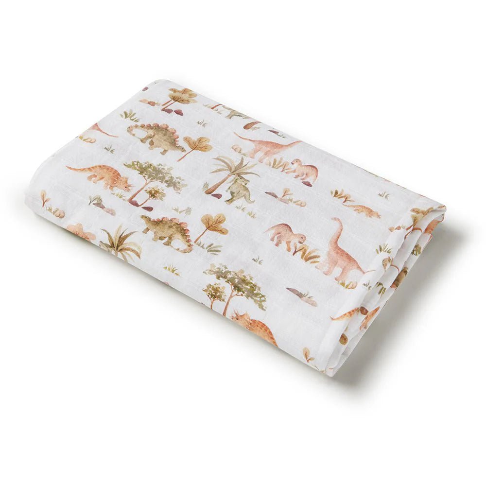 Snuggle Hunny Organic Muslin Wrap - Dino - Aster & Ruby