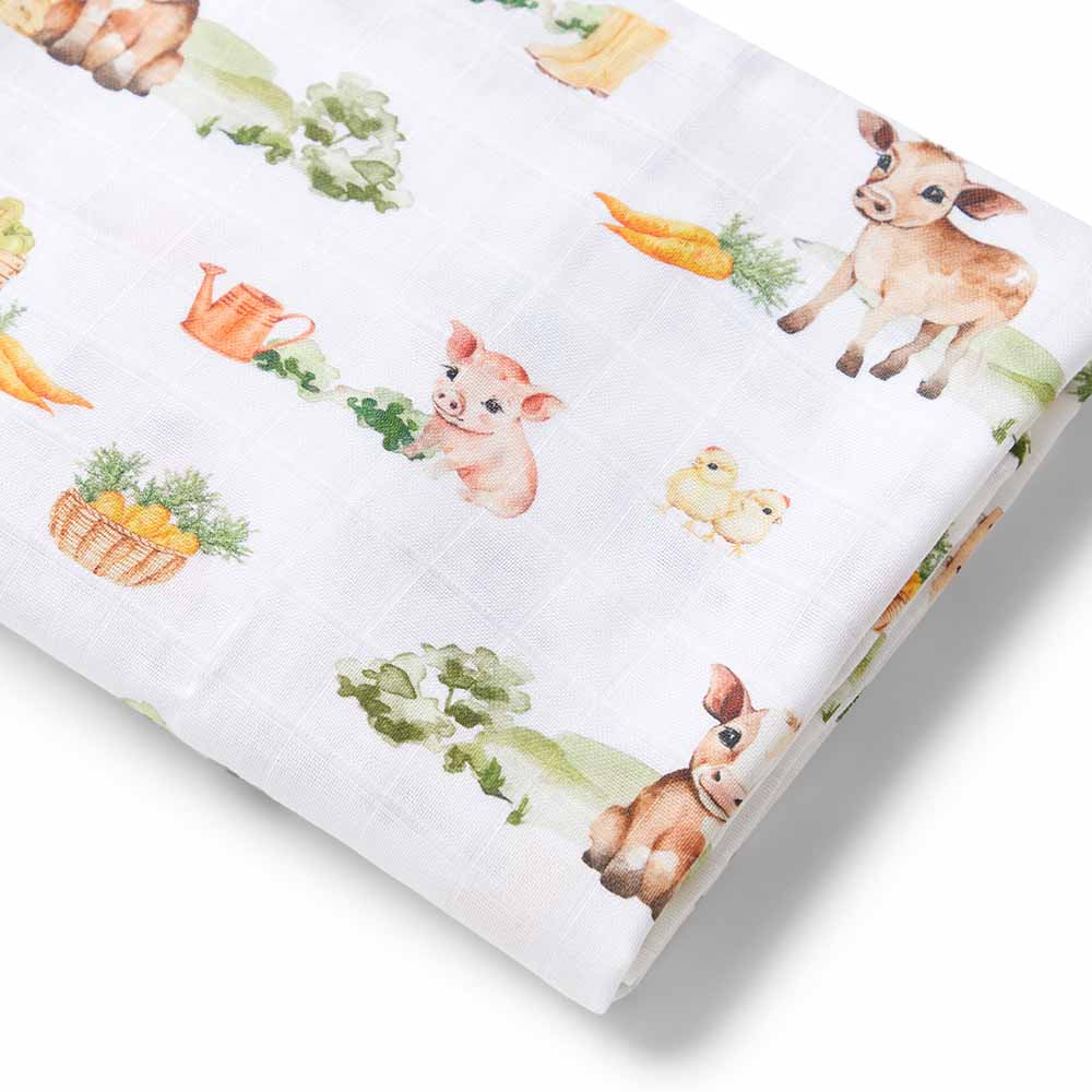 Snuggle Hunny Kids Organic Muslin Wrap Farm | Aster & Ruby