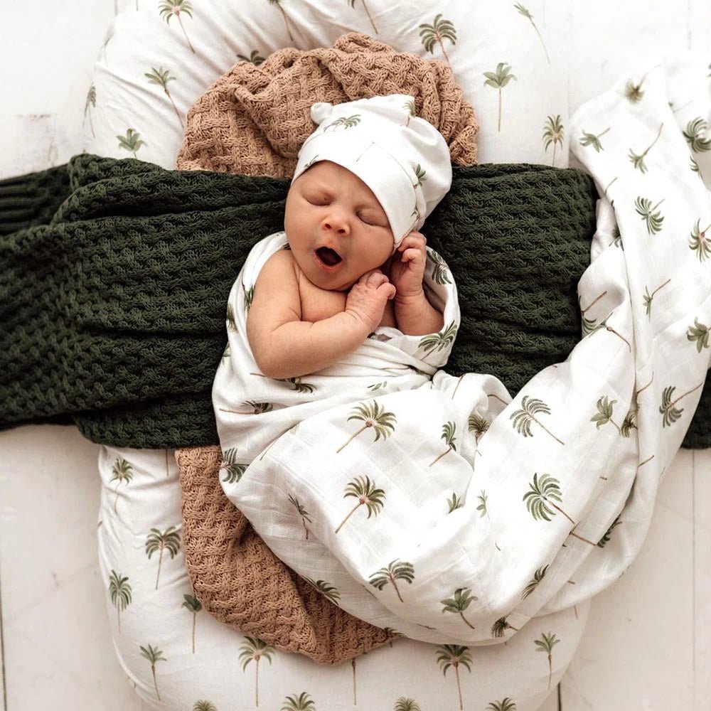 Snuggle Hunny Kids Snuggle Hunny Organic Muslin Wrap - Green Palm | Aster & Ruby