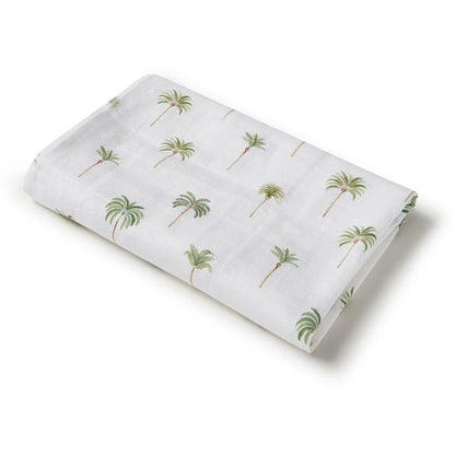 Snuggle Hunny Kids Snuggle Hunny Organic Muslin Wrap - Green Palm | Aster & Ruby