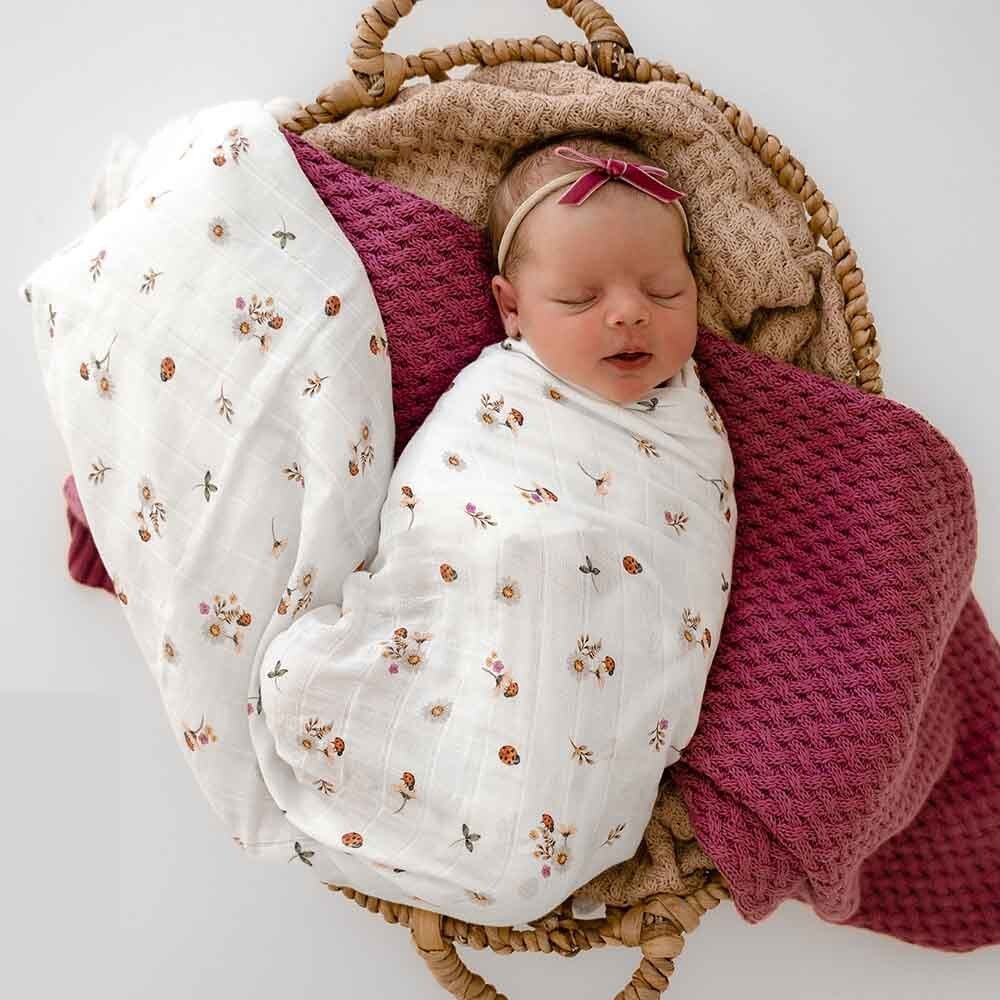 Snuggle Hunny Organic Muslin Wrap - Ladybug - Aster & Ruby