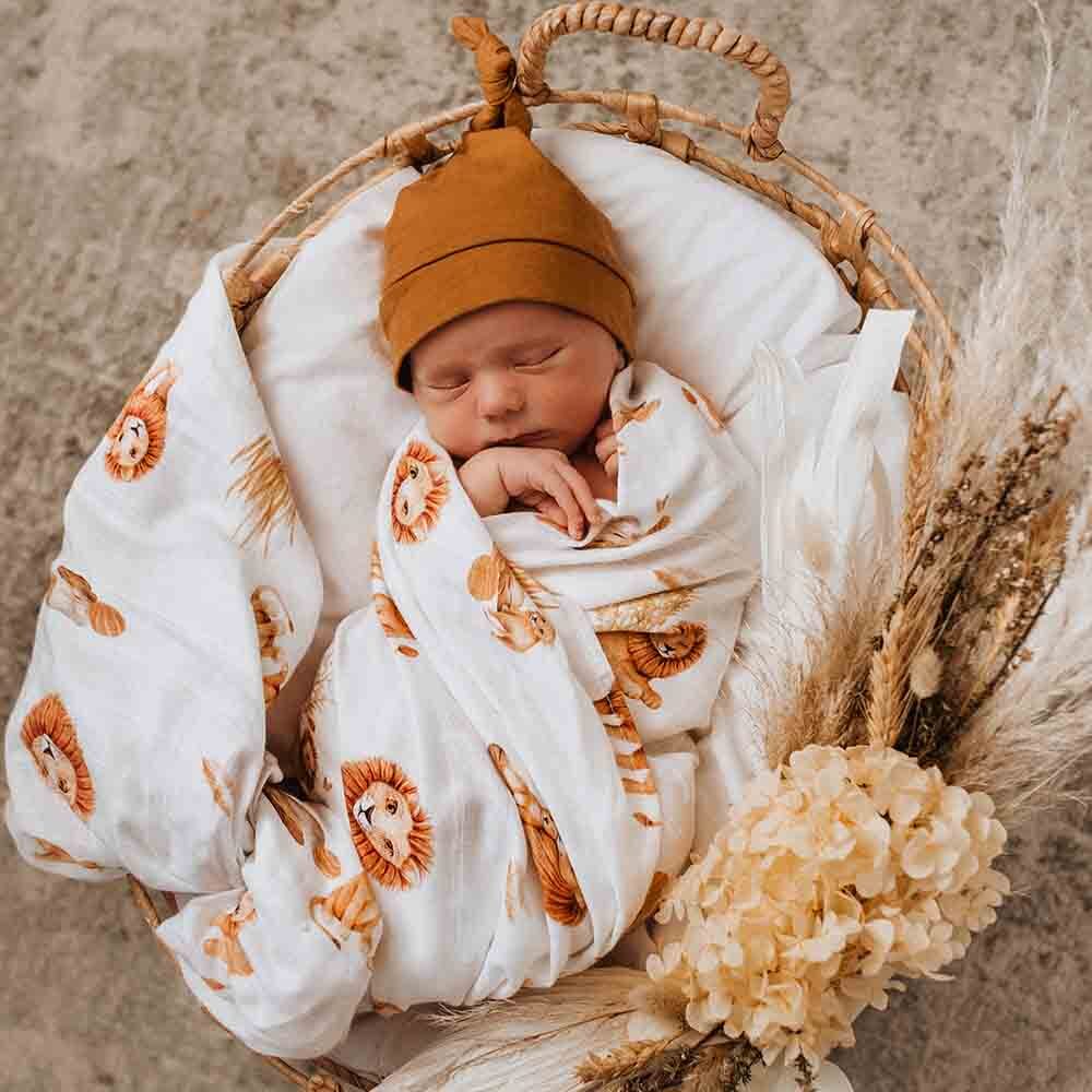 Snuggle Hunny Organic Muslin Wrap - Lion - Aster & Ruby