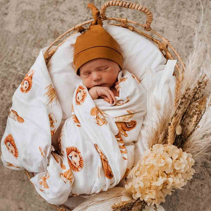 Snuggle Hunny Organic Muslin Wrap - Lion - Aster & Ruby