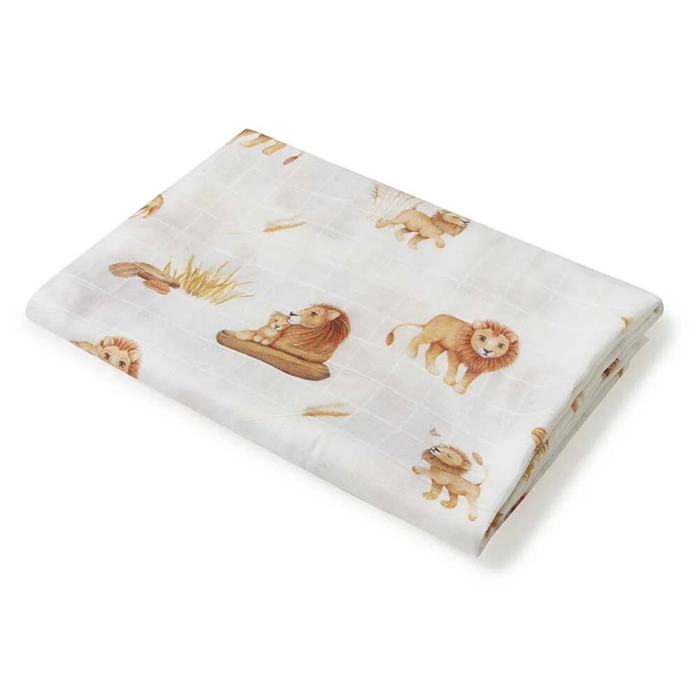 Snuggle Hunny Organic Muslin Wrap - Lion - Aster & Ruby