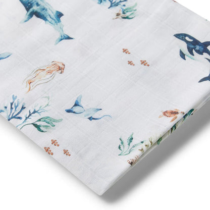 Snuggle Hunny Organic Muslin Wrap - Ocean - Aster & Ruby