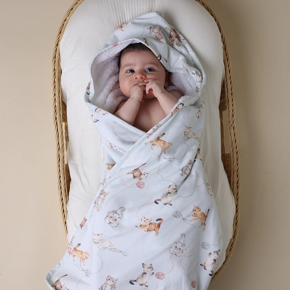 Snuggle Hunny Kids Kittens Organic Hooded Baby Towel | Aster & Ruby