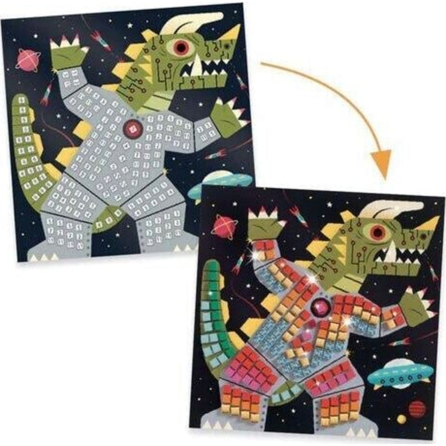 Space Battle Mosaic Kit – children's product by Djeco | Aster & Ruby