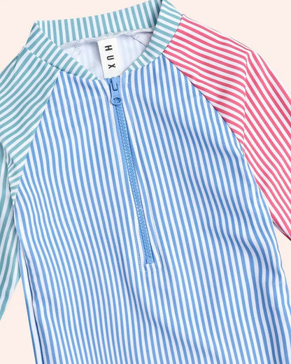 Spliced Stripe Swimsuit Shortie - Aster & Ruby