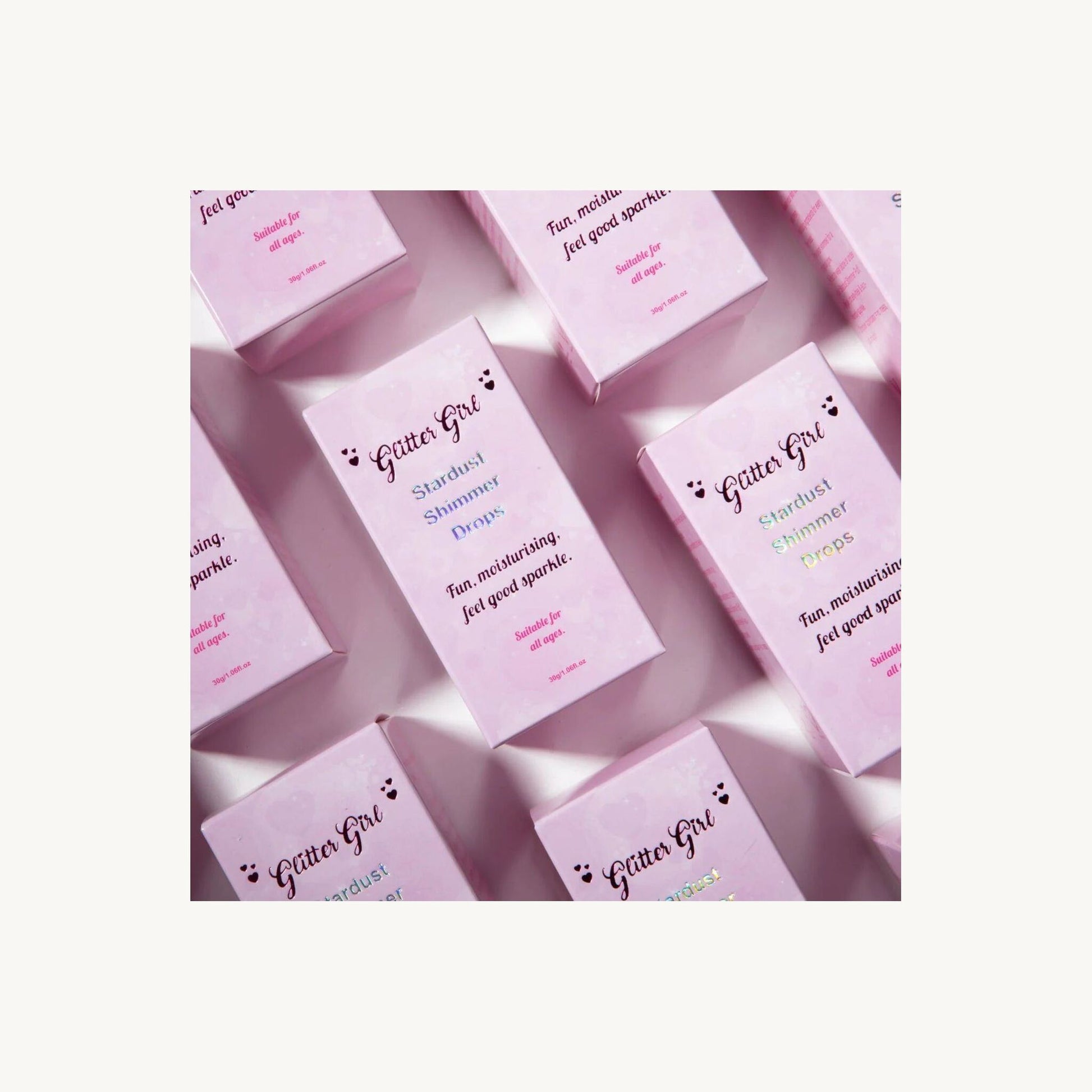 Stardust Shimmer Drops – Pink-Pearl Glow for Face & Body – children's product by Glitter Girl | Aster & Ruby