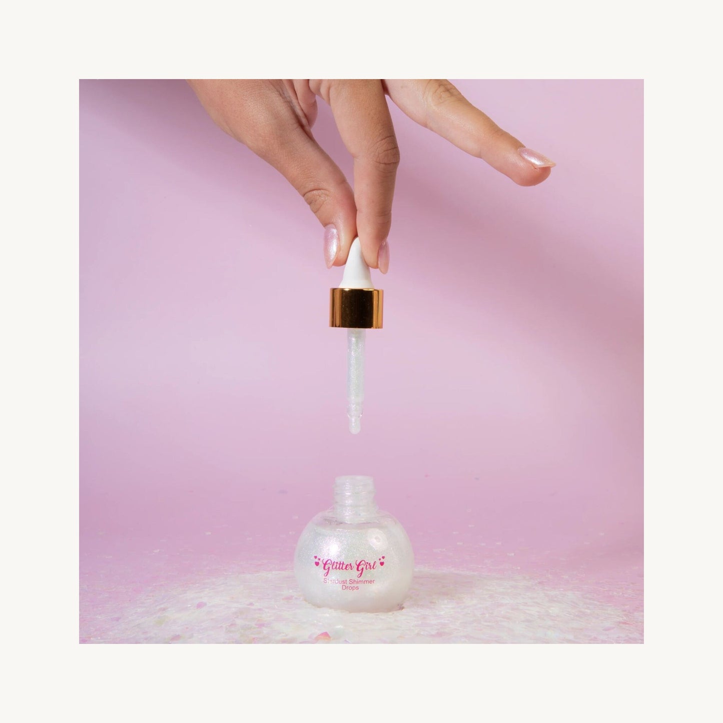 Stardust Shimmer Drops – Pink-Pearl Glow for Face & Body – children's product by Glitter Girl | Aster & Ruby