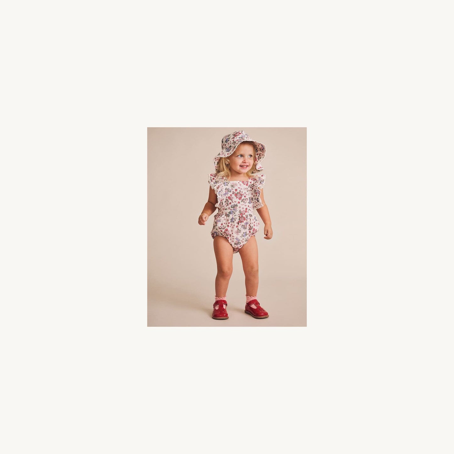 Huxbaby Stawberry Garden Playsuit Cream | Aster & Ruby