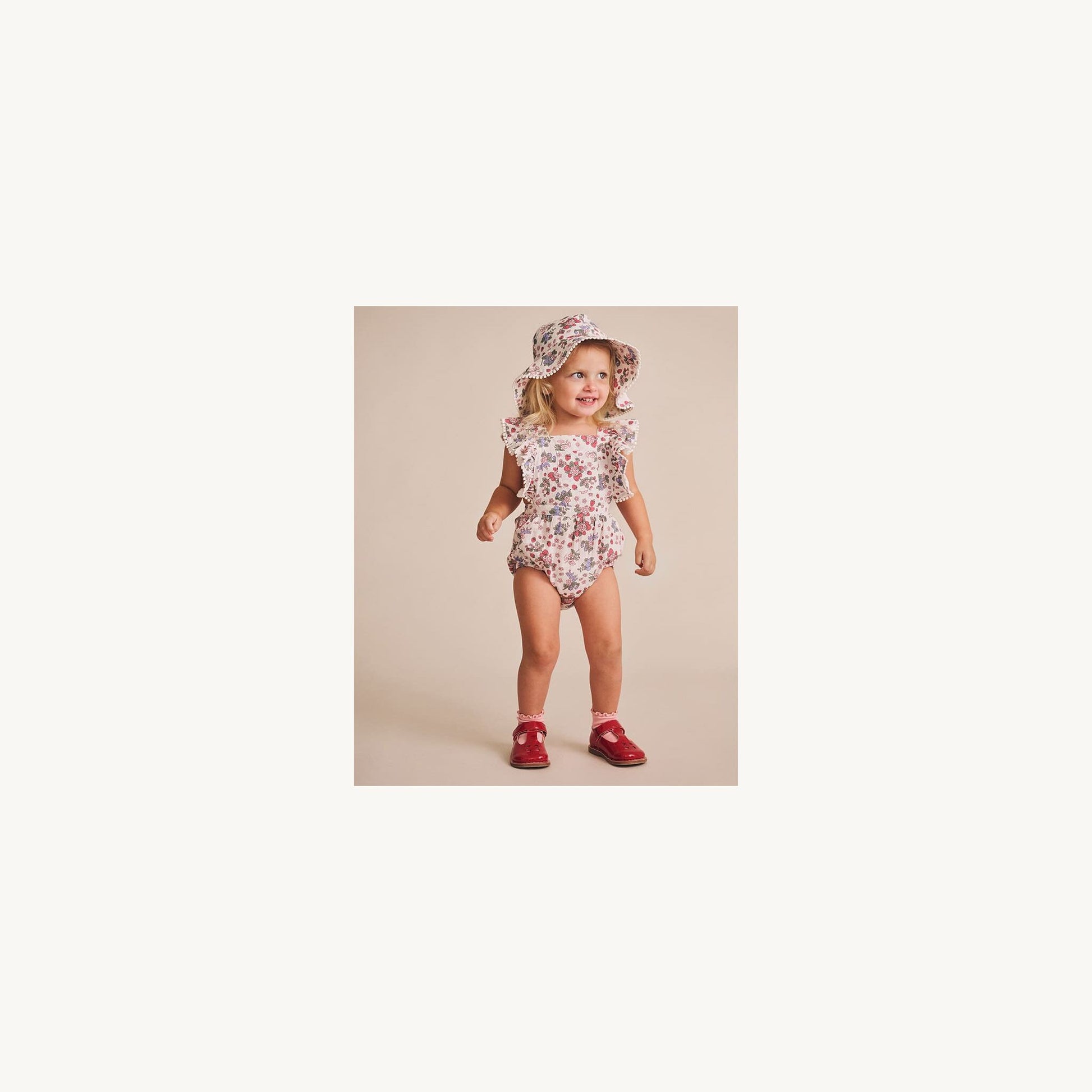 Huxbaby Stawberry Garden Playsuit Cream | Aster & Ruby