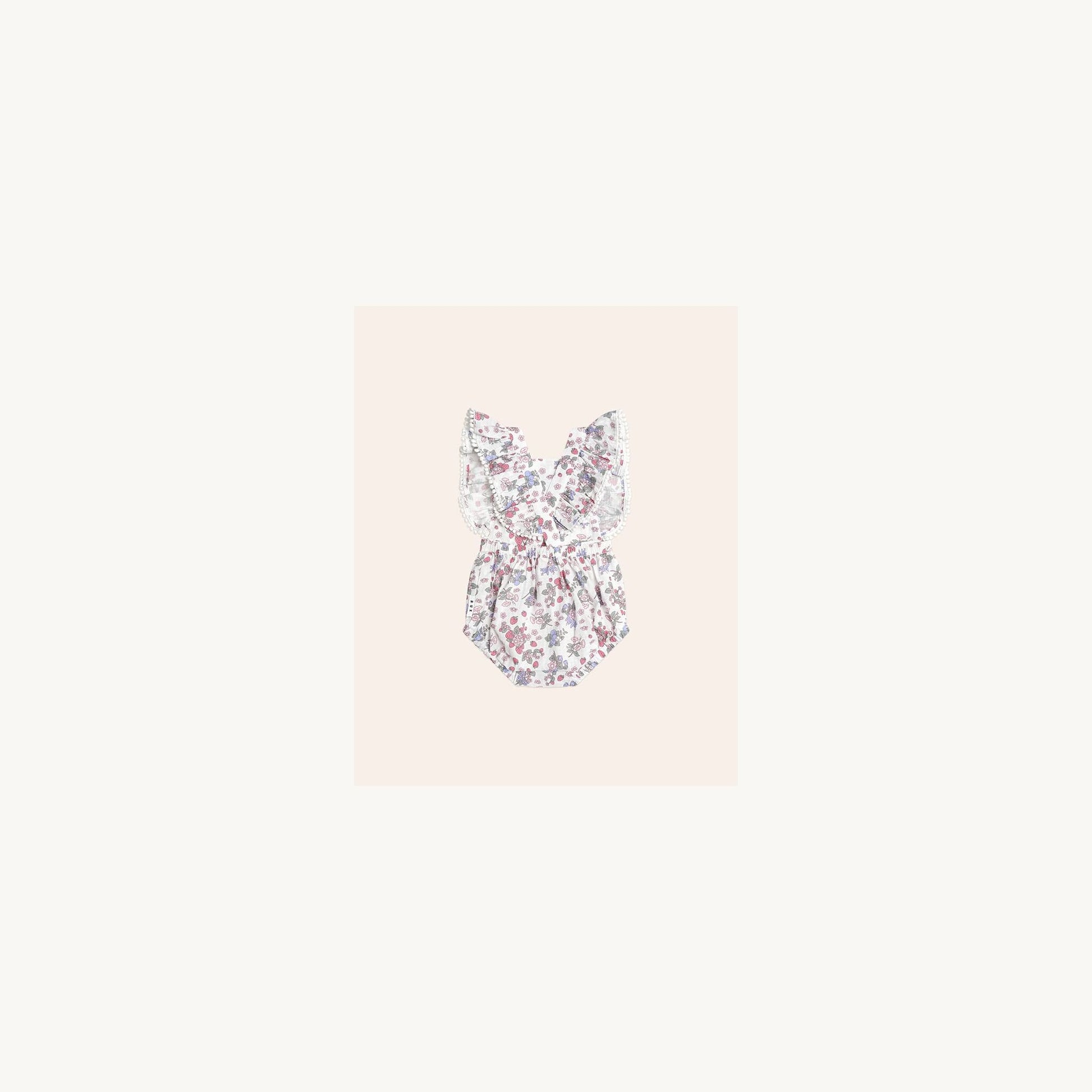 Huxbaby Stawberry Garden Playsuit Cream | Aster & Ruby