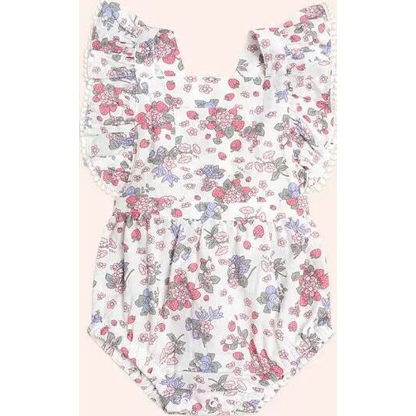 Huxbaby Stawberry Garden Playsuit Cream | Aster & Ruby