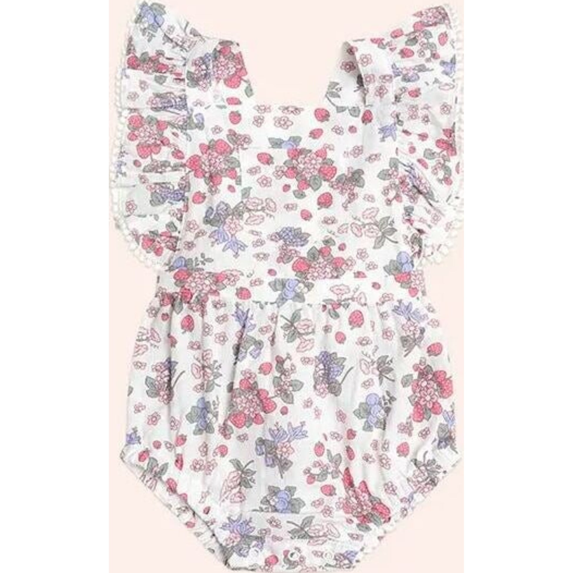 Huxbaby Stawberry Garden Playsuit Cream | Aster & Ruby