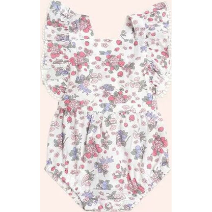 Huxbaby Stawberry Garden Playsuit Cream | Aster & Ruby