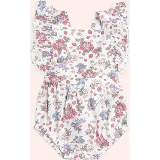Huxbaby Stawberry Garden Playsuit Cream | Aster & Ruby