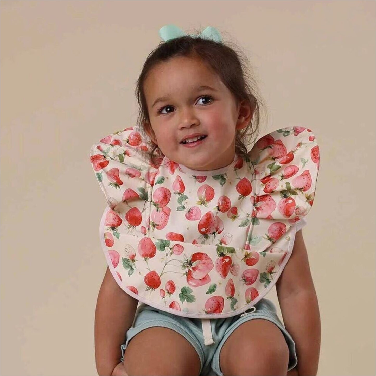 Snuggle Hunny Strawberry Frill Snuggle Bib | Aster & Ruby