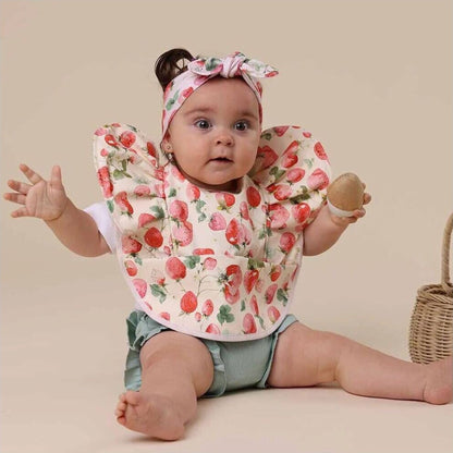Snuggle Hunny Strawberry Frill Snuggle Bib | Aster & Ruby