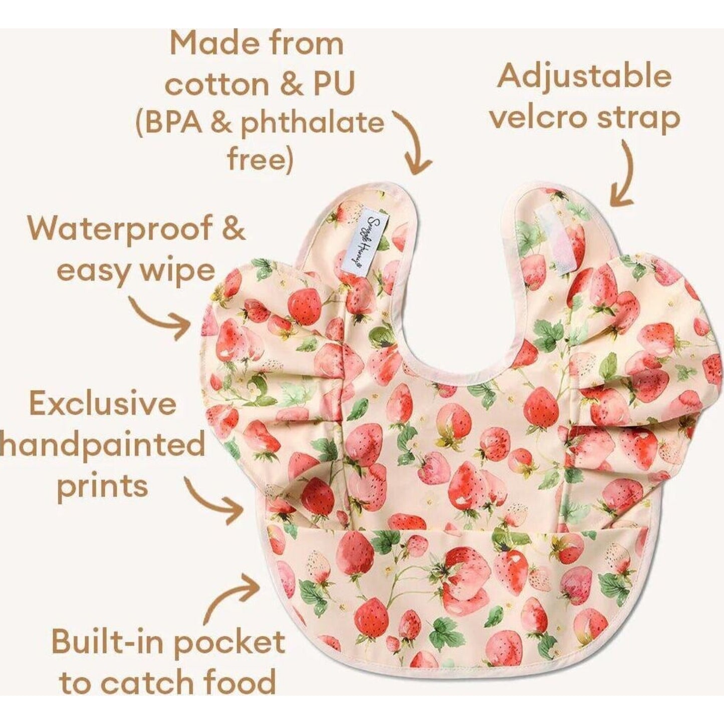 Snuggle Hunny Strawberry Frill Snuggle Bib | Aster & Ruby