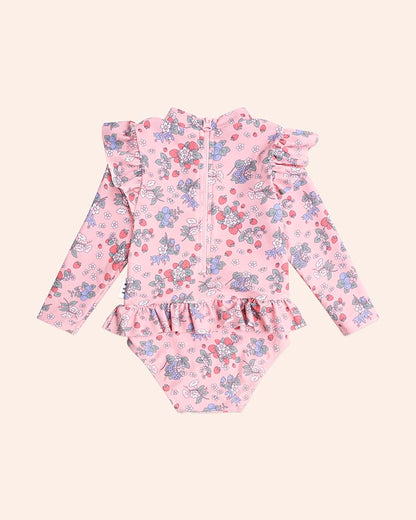 Strawberry Garden Frill Swimsuit - Aster & Ruby