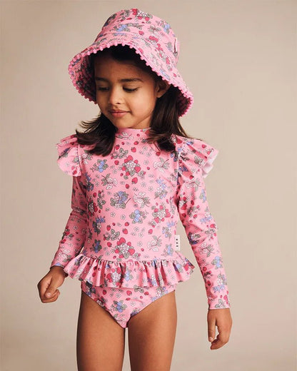 Strawberry Garden Frill Swimsuit - Aster & Ruby