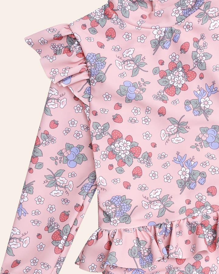 Strawberry Garden Frill Swimsuit - Aster & Ruby