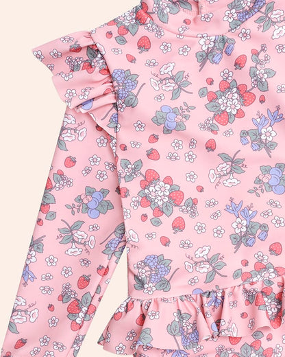 Strawberry Garden Frill Swimsuit - Aster & Ruby